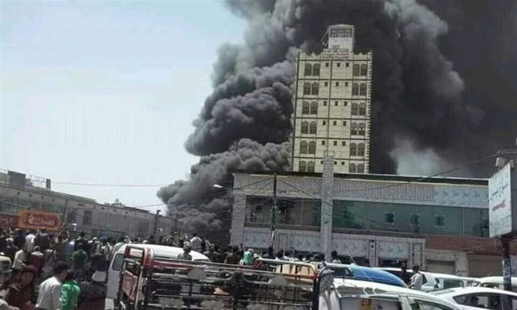 اندلاع حريق هائل في مخزن وقود بصنعاء يخلف خسائر مادية كبيرة